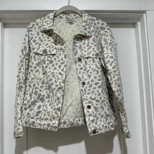 Polagram Leopard Print Denim Jacket